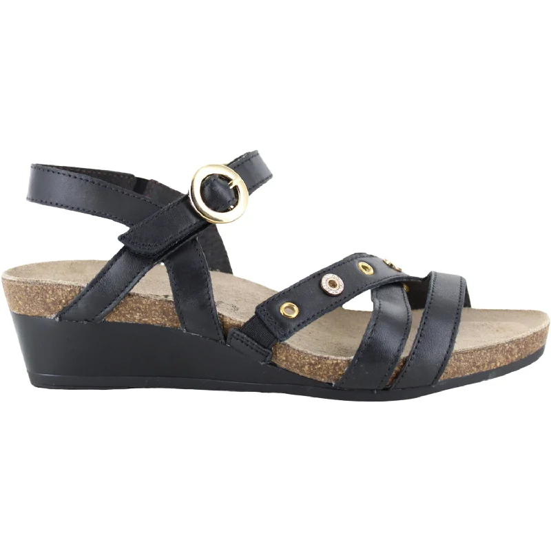 sandals for walking on rocky terrainWomen's Naot Sparkle Jet Black Leather