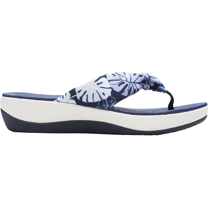 sandals with arch support for daily wearWomen's Clarks Cloudsteppers Arla Glison Blue Floral Fabric