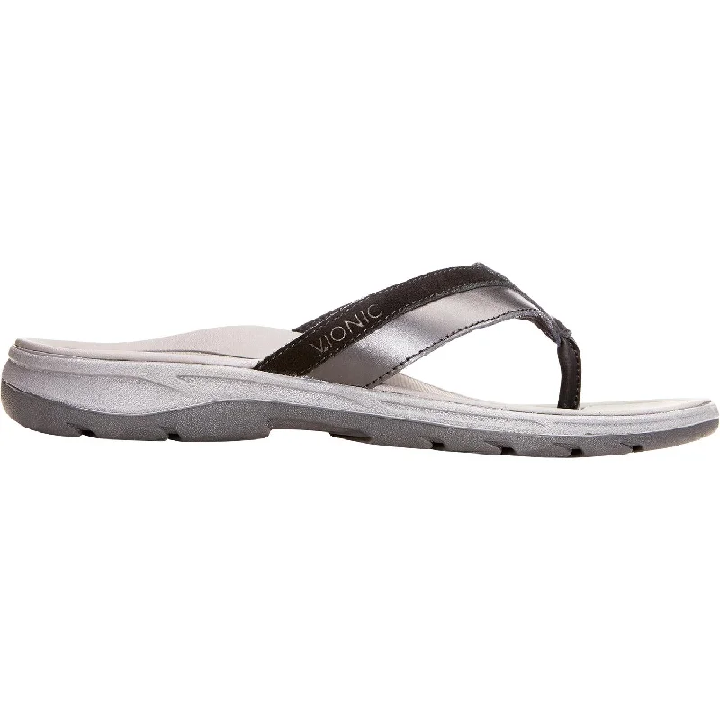 sandals with a flexible soleMen's Vionic Dennis Black Leather