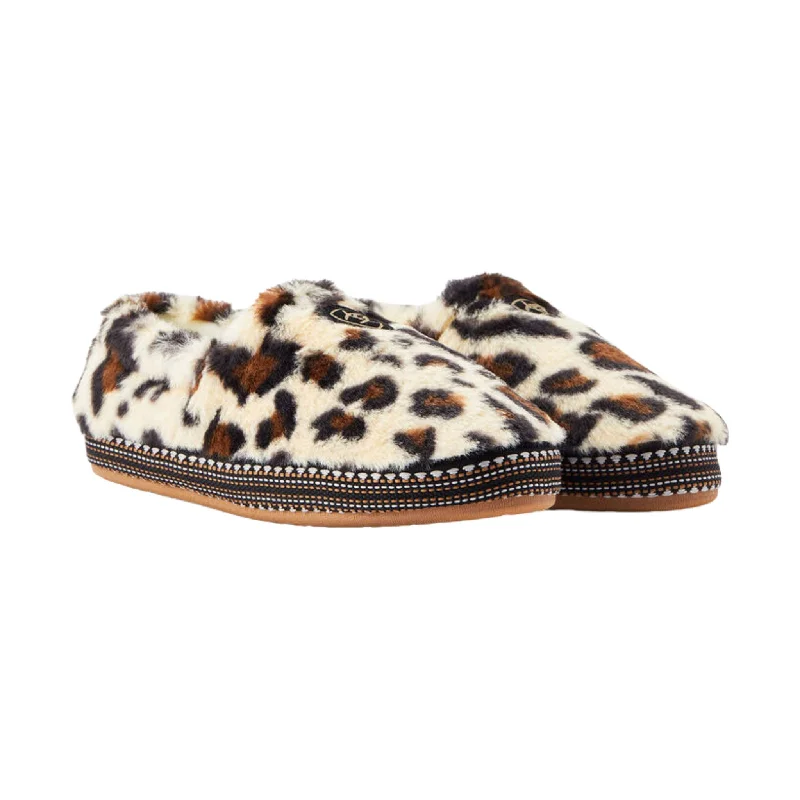 slippers with thick, warm solesslippers for women with warm faux fur -Ariat Women's Snuggle Slippers - Cream Leopard