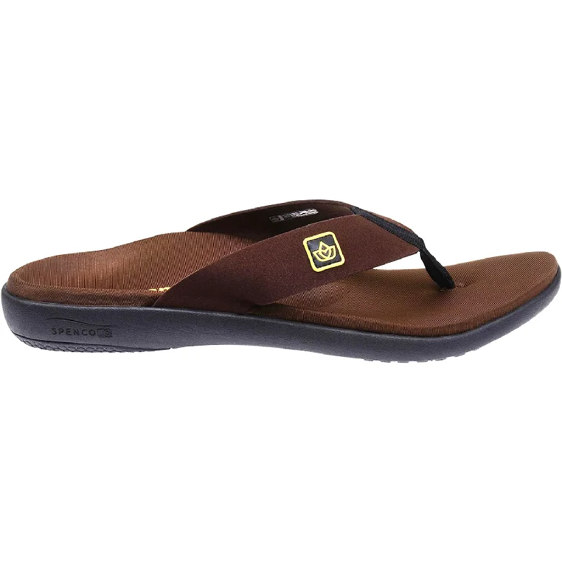 sandals for coastal summer tripsMen's Spenco Yumi Pure Chocolate Synthetic