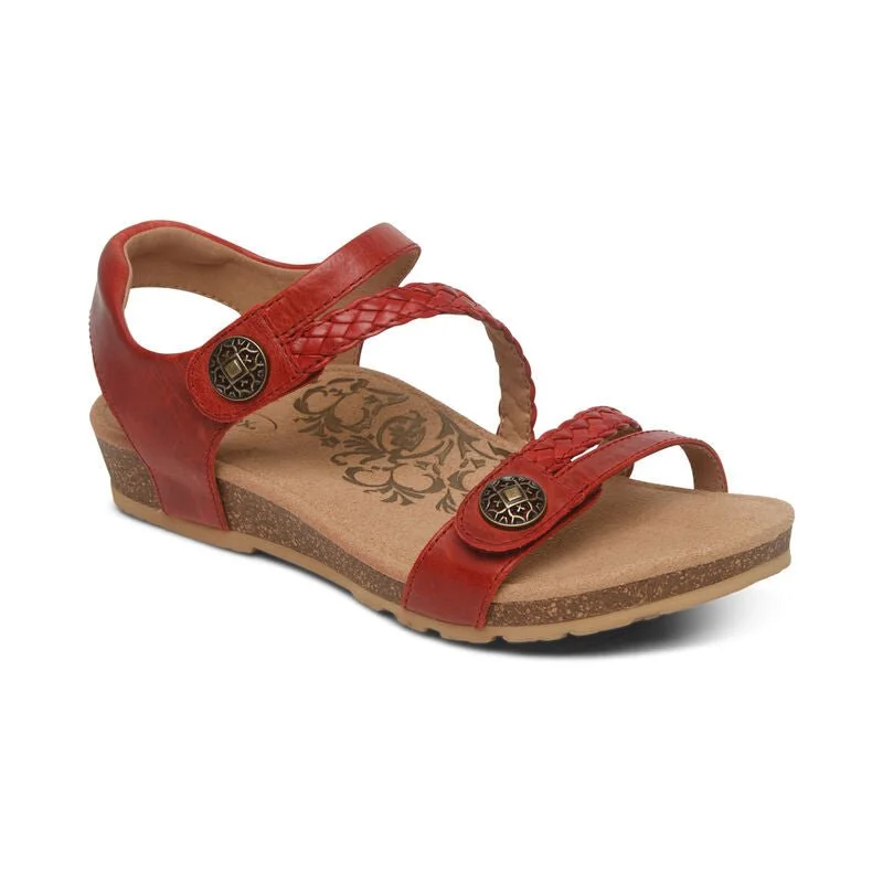 sandals for day trips to the beachJillian Braided Quarter Strap Sandal Red