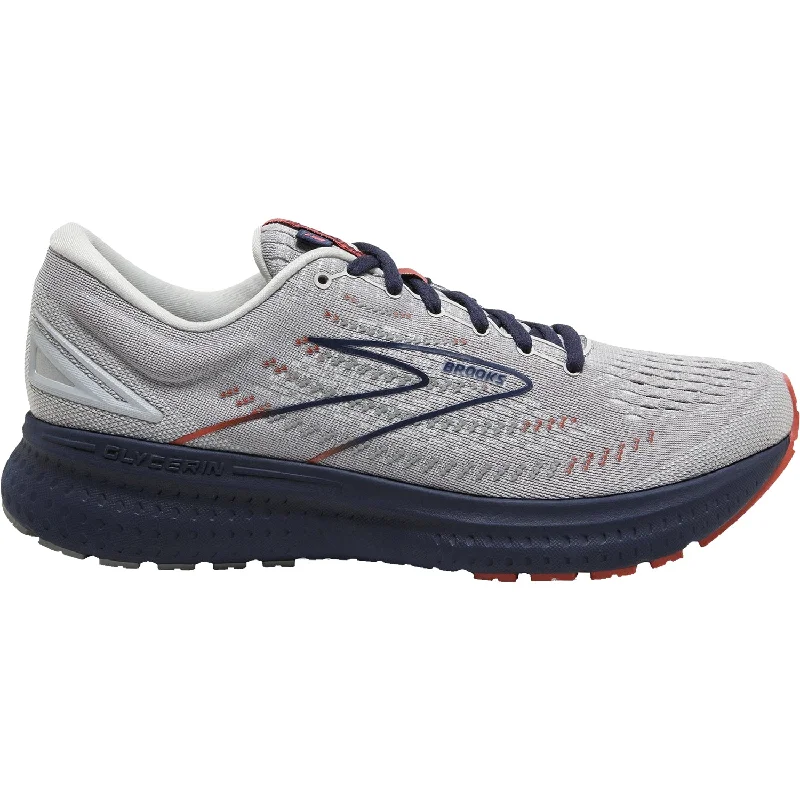 shoes for running with extra padding for the archMen's Brooks Glycerin 19 Grey/Allow/Peacoat Mesh