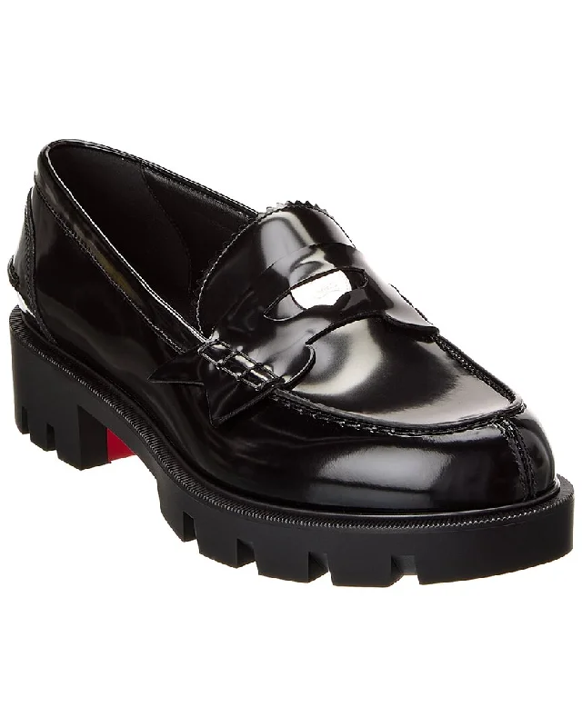 loafers for women with round toe for comfort-Christian Louboutin Penny Lug Leather Loafer