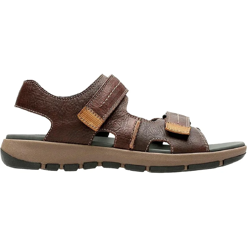 sandals for all-day coastal adventuresMen's Clarks Brixby Shore Dark Brown Leather