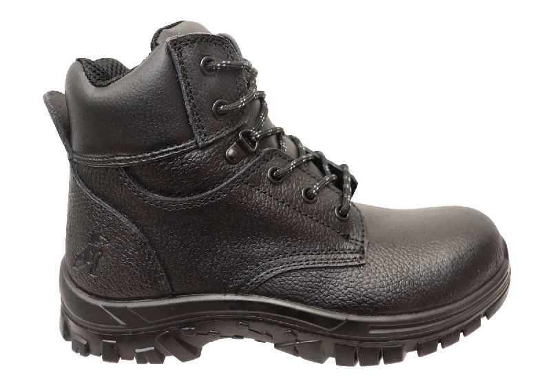 Boots with extra padding for added comfort on long walksMack Mens Comfortable Leather Tradesman Lace Up Safety Boots