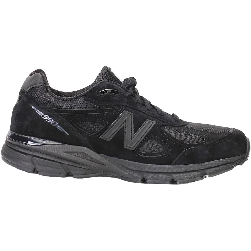 athletic shoes for trail running with extra tractionMen's New Balance M990BB4 Running Shoes Black/Black Leather/Mesh