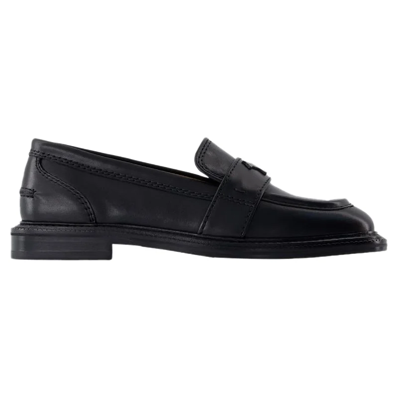 loafers for men with cushioned footbed for shock absorption-Loafers - Maison Kitsune - Leather - Black