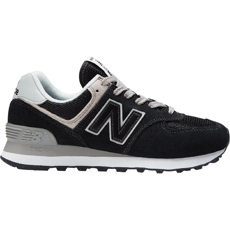 athletic shoes for tennis with cushioning technologyWomen's New Balance WL574EVB Black Suede