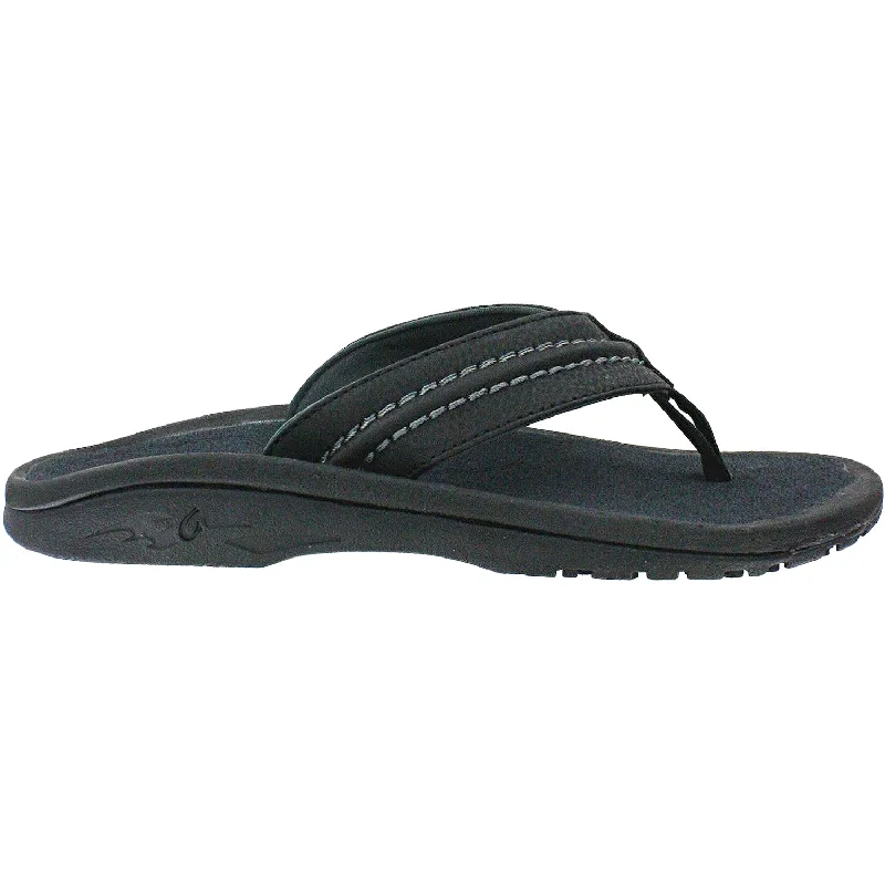 sandals for exploring natureMen's OluKai Hokua Black/Dark Shadow Synthetic