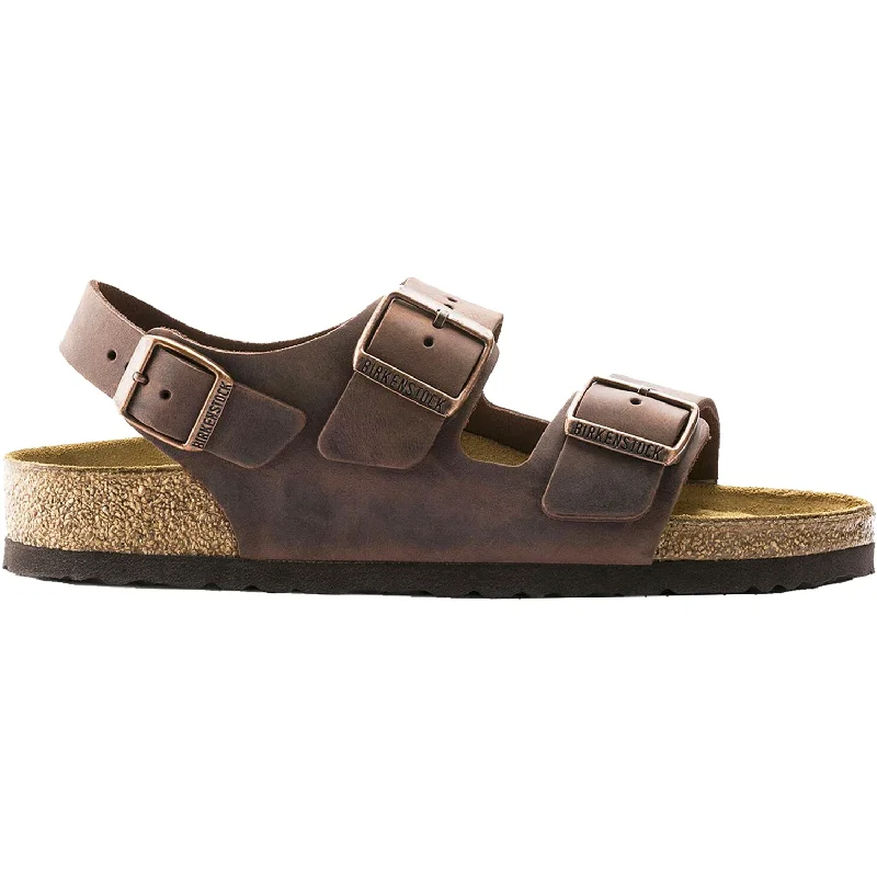 sandals for beach-to-pool styleUnisex Birkenstock Milano Habana Oiled Leather