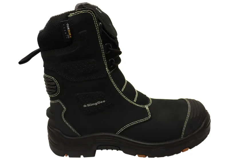 Boots with a modern, edgy look for a fashion-forward statementKingGee Mens Bennu Pro 9 Comfortable Leather Work Boots Black