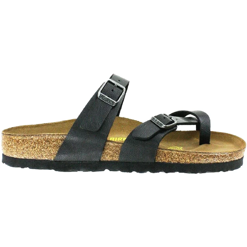 sandals for walking around coastal townsWomen's Birkenstock Mayari Licorice Birko-Flor