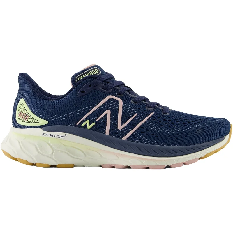 shoes for marathon training with extra paddingWomen's New Balance W86013A Fresh Foam X Navy/Pink Orb Mesh