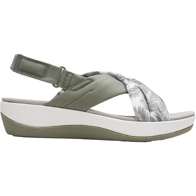 sandals with arch support for beach walksWomen's Clarks Cloudsteppers Arla Belle Dusty Olive Fabric