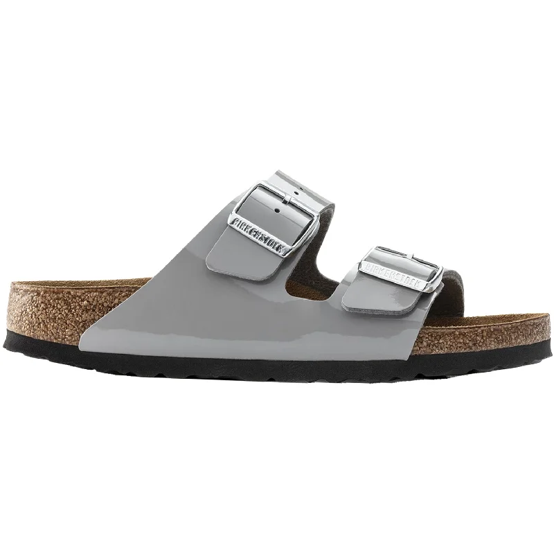 sandals for poolside wearWomen's Birkenstock Arizona Alloy Birko-Flor Patent