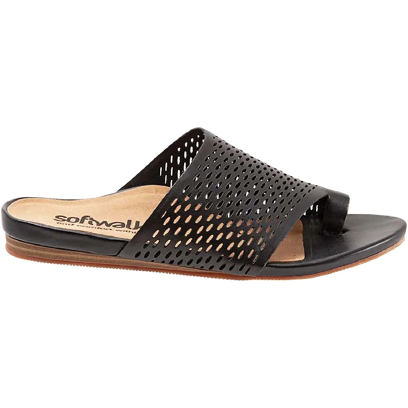 sandals for walking through townWomen's SoftWalk Corsica II Black Leather