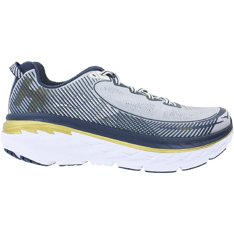 running shoes with minimal drop for natural strideMen's Hoka One One Bondi 5 Cool Grey/Midnight Navy Mesh