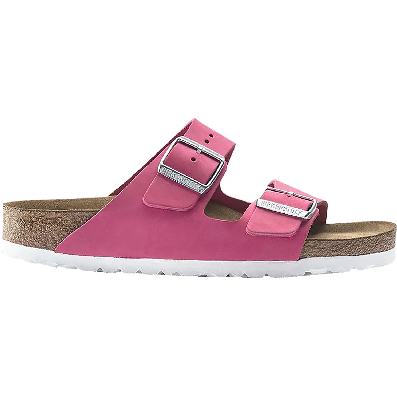 sandals for all-day seaside funWomen's Birkenstock Arizona Soft Footbed Fuchsia Tulip Nubuck