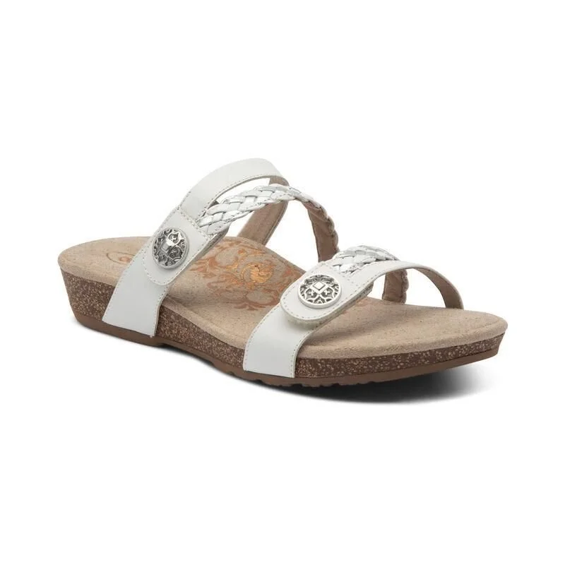 trendy sandals for menJaney Braided Slide White