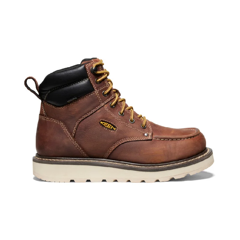 Vintage-inspired boots with classic design elementsMen's Cincinnati 6" Waterproof Boot (Soft Toe)  |  Tuscan Red/Sandshell