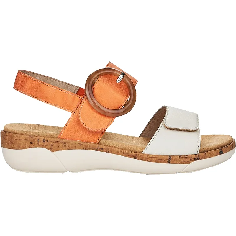 sandals for walking long distancesWomen's Remonte R6853-38 Jocelyn 53 Off White/Orange Leather