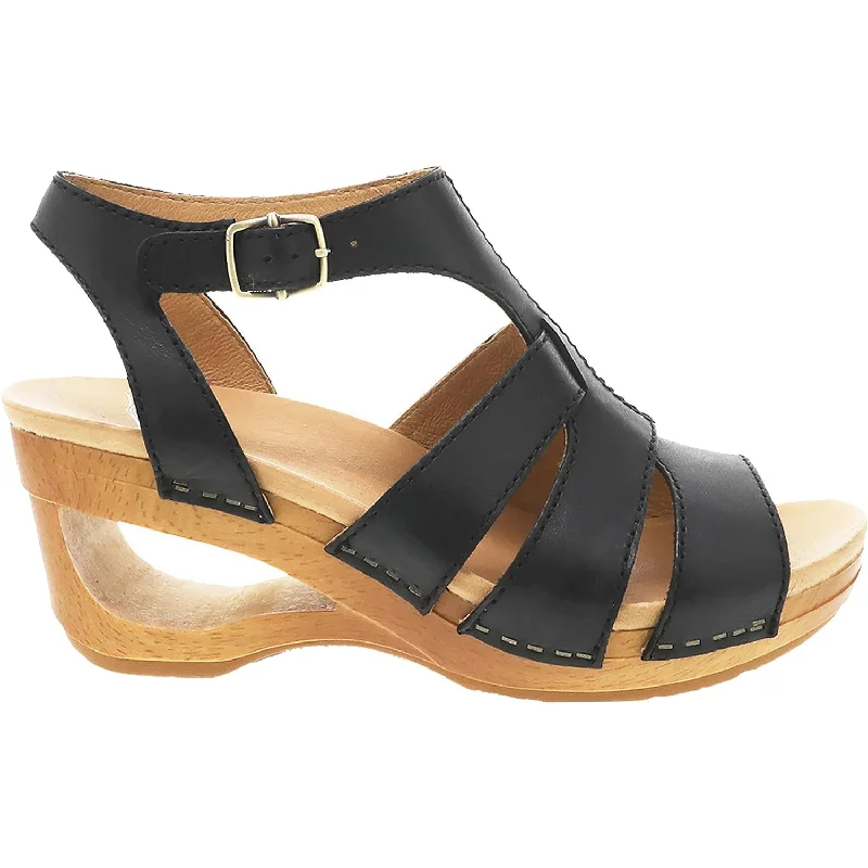 sandals for casual sun-filled afternoonsWomen's Dansko Trudy Black Waxy Calf Leather