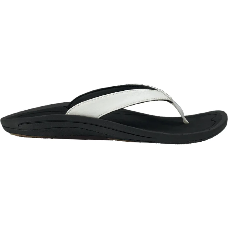 sandals for tropical beach vacationsWomen's OluKai Kulapa Kai White/Black Synthetic