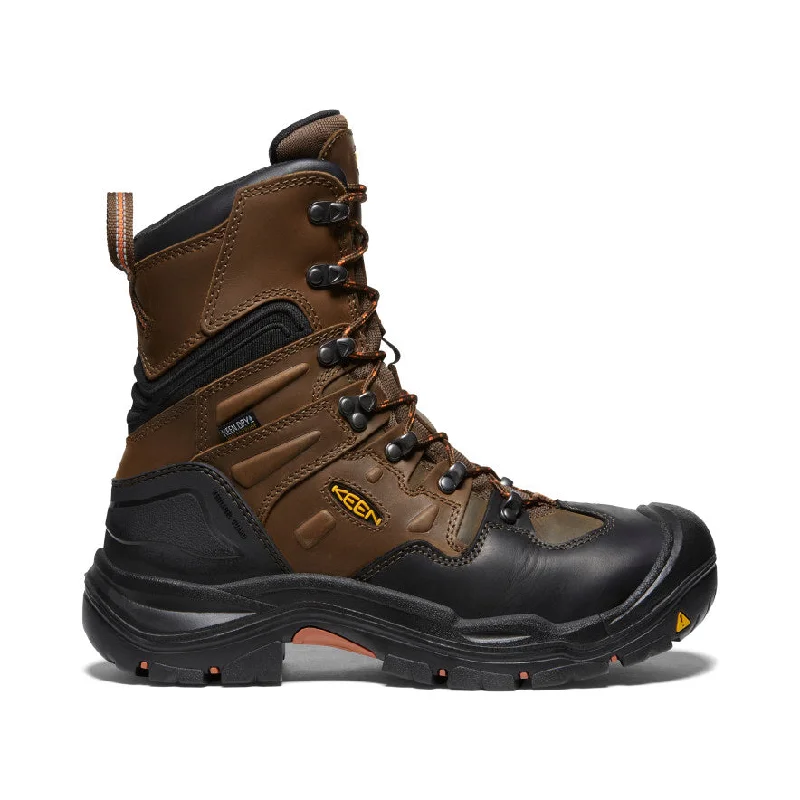 Chunky sole boots with added height and bold designMen's Coburg 8" Waterproof Boot (Steel Toe)  |  Cascade Brown/Brindle