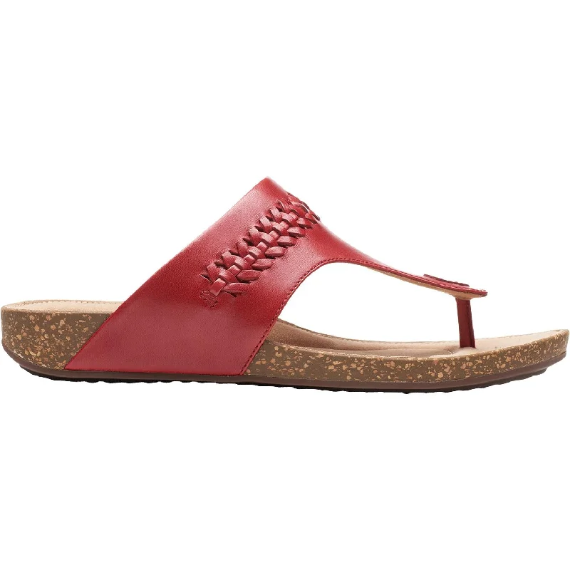 sandals with adjustable straps for comfortWomen's Clarks Un Perri Vibe Red Leather