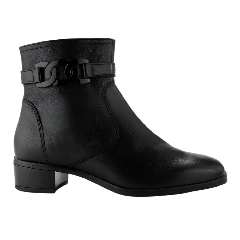 Comfortable boots with built-in arch support for comfortAra Women's Grafton Zip Boot Black Calf