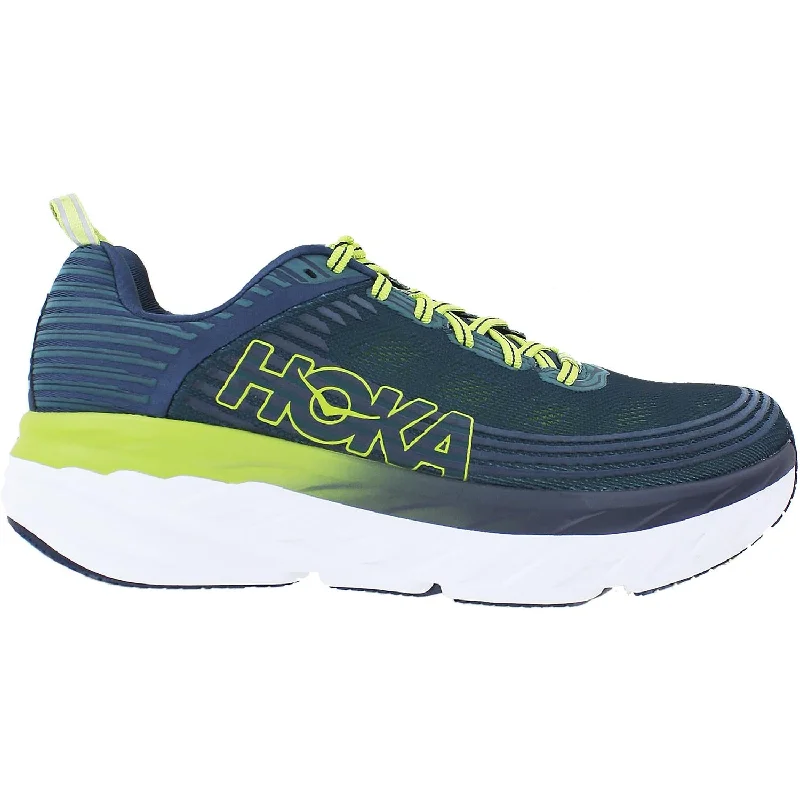 shoes for running with shock-absorbing designMen's Hoka One One Bondi 6 Deep Teal/Green Oasis Mesh