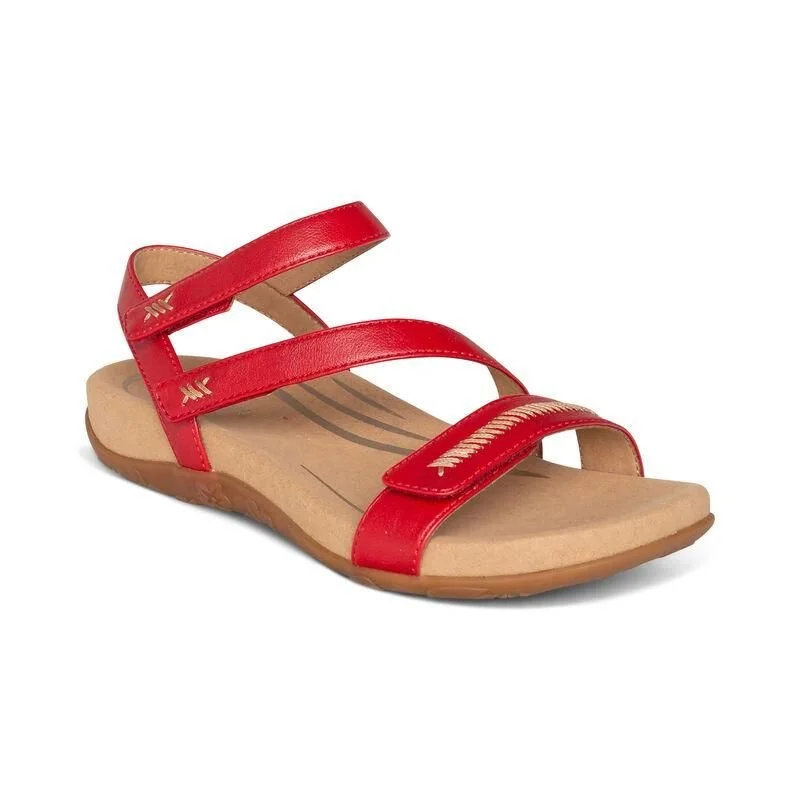 sandals for relaxing by the poolAetrex Gabby Adjustable Quarter Strap Sandal Red