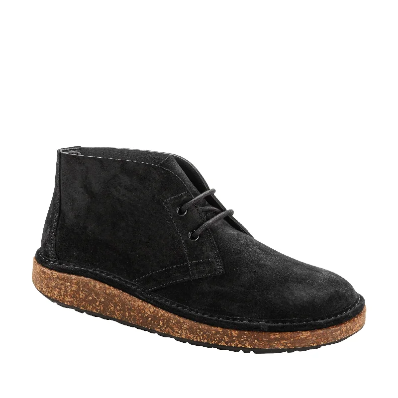 Fashionable boots with embossed designs for a textured touchMilton Black Suede Leather