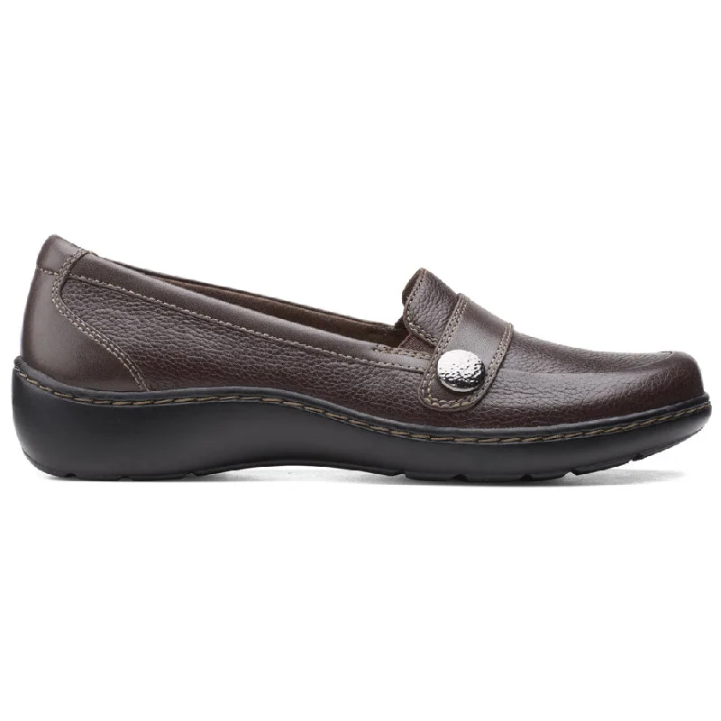 loafers for women with soft insole for added cushioning-Clarks Cora Daisy Loafer Brown Tumbled Leather (Women's)