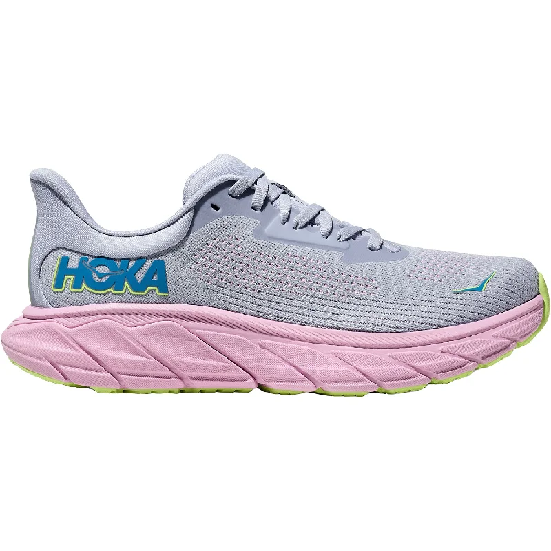 athletic shoes with energy-returning foam soleWomen's Hoka Arahi 7 Gull/Pink Twilight Mesh