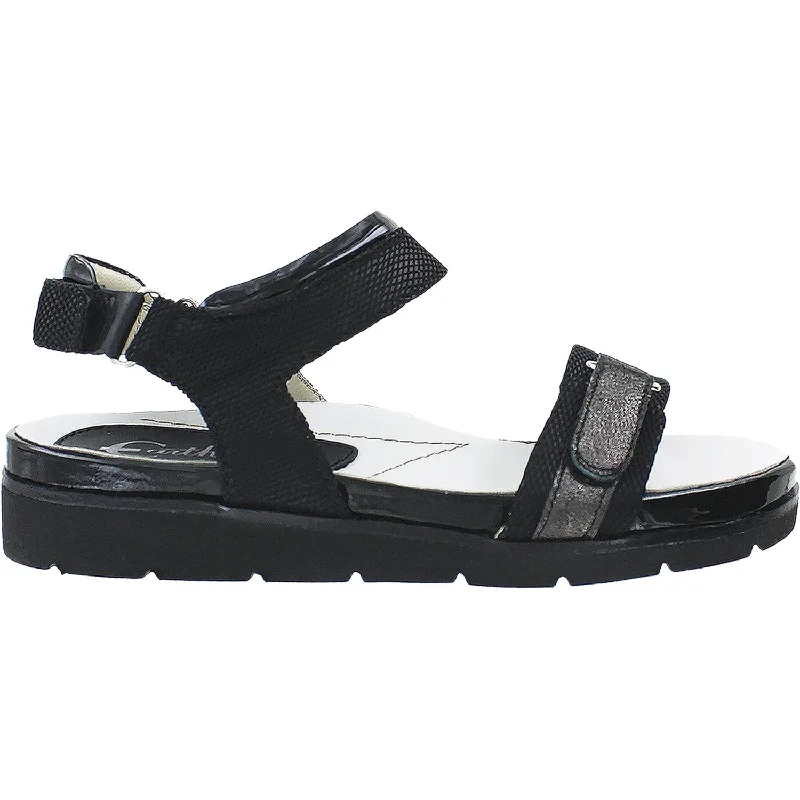 sandals for urban exploration comfortWomen's Earthies Argo Black Multi Leather/Linen