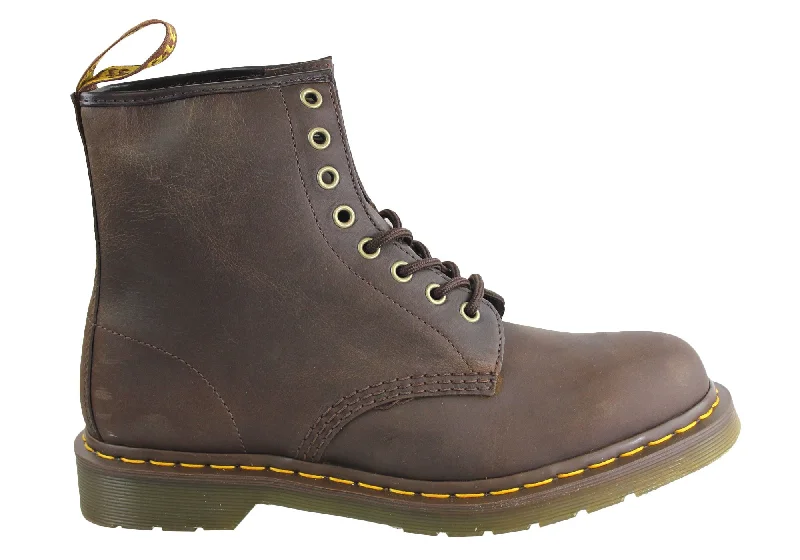 Fashionable boots with side straps for added flairDr Martens 1460 8 Up Gaucho Crazy Horse Unisex Boots