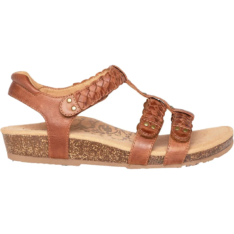 sandals for comfortable beach explorationWomen's Aetrex Reese Cognac Leather