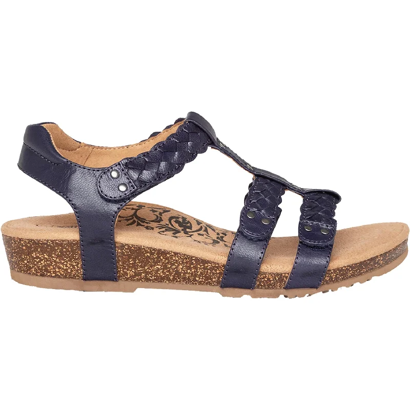 sandals for comfortable poolside relaxationWomen's Aetrex Reese Navy Leather