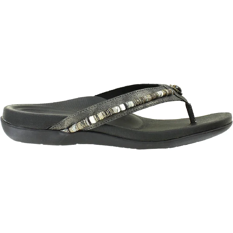 sandals for walking in hot weatherWomen's Aetrex Hazel Pewter Synthetic