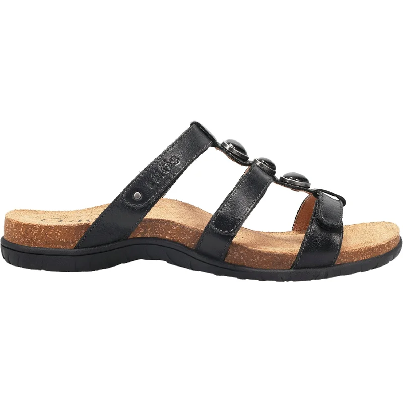 sandals for walking in tropical climatesWomen's Taos Gemma Black Leather