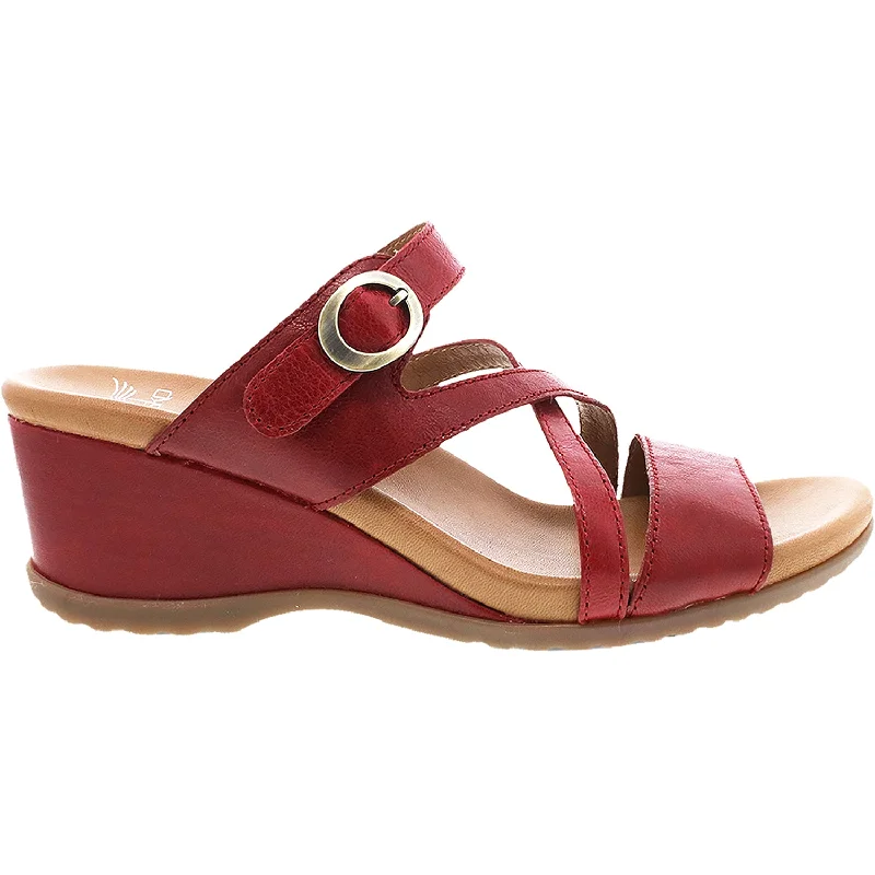 sandals with cross straps for comfortWomen's Dansko Ana Red Glazed Calf Leather