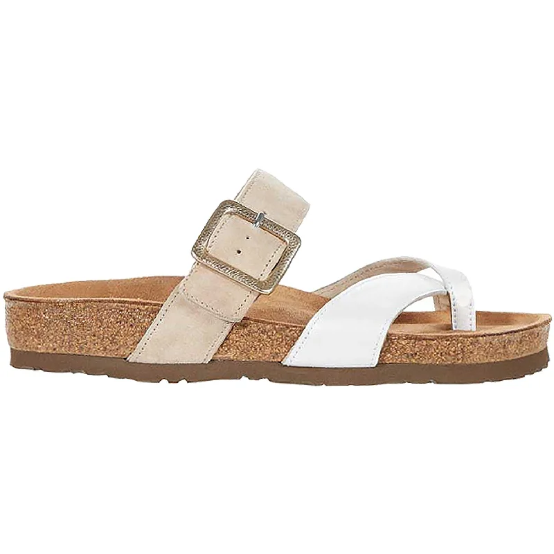 sandals with supportive strapsWomen's Naot Fresno White Pearl/Sand Stone Leather/Suede