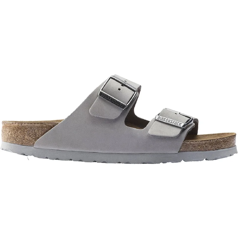 sandals for walking along the shoreWomen's Birkenstock Arizona Soft Footbed Dove Grey Nubuck