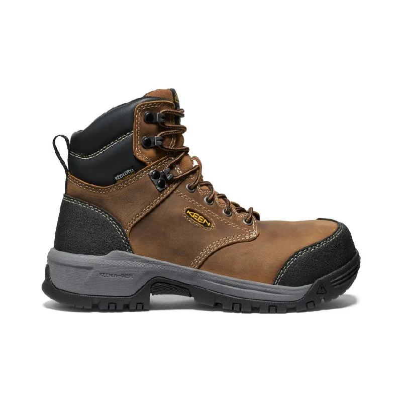 Comfortable boots with adjustable straps for a custom fitWomen's Evanston 6" Waterproof Boot (Carbon Toe)  |  Bison/Black