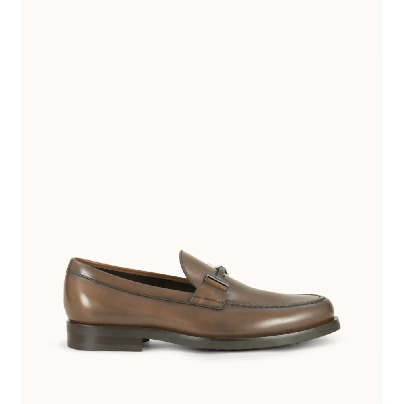 loafers for women with versatile design for casual and formal wear-Double T Loafers in Leather