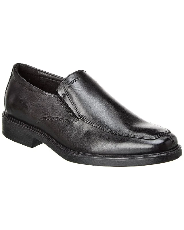 loafers for men with padded heel collar for comfort-Geox Brandolf Leather Loafer