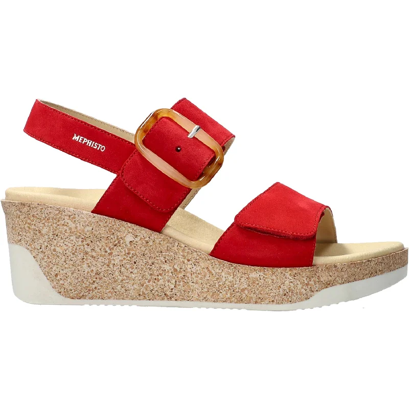 sandals for hot weatherWomen's Mephisto Giulia Scarlet Suede