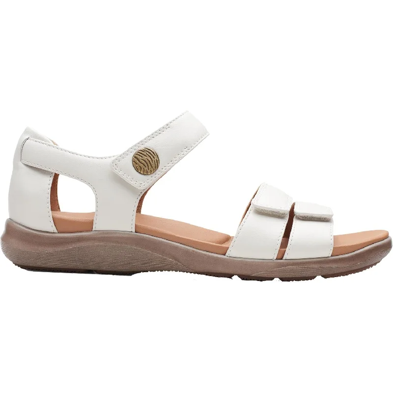 sandals for beachside brunchesWomen's Clarks Kylyn Strap White Leather